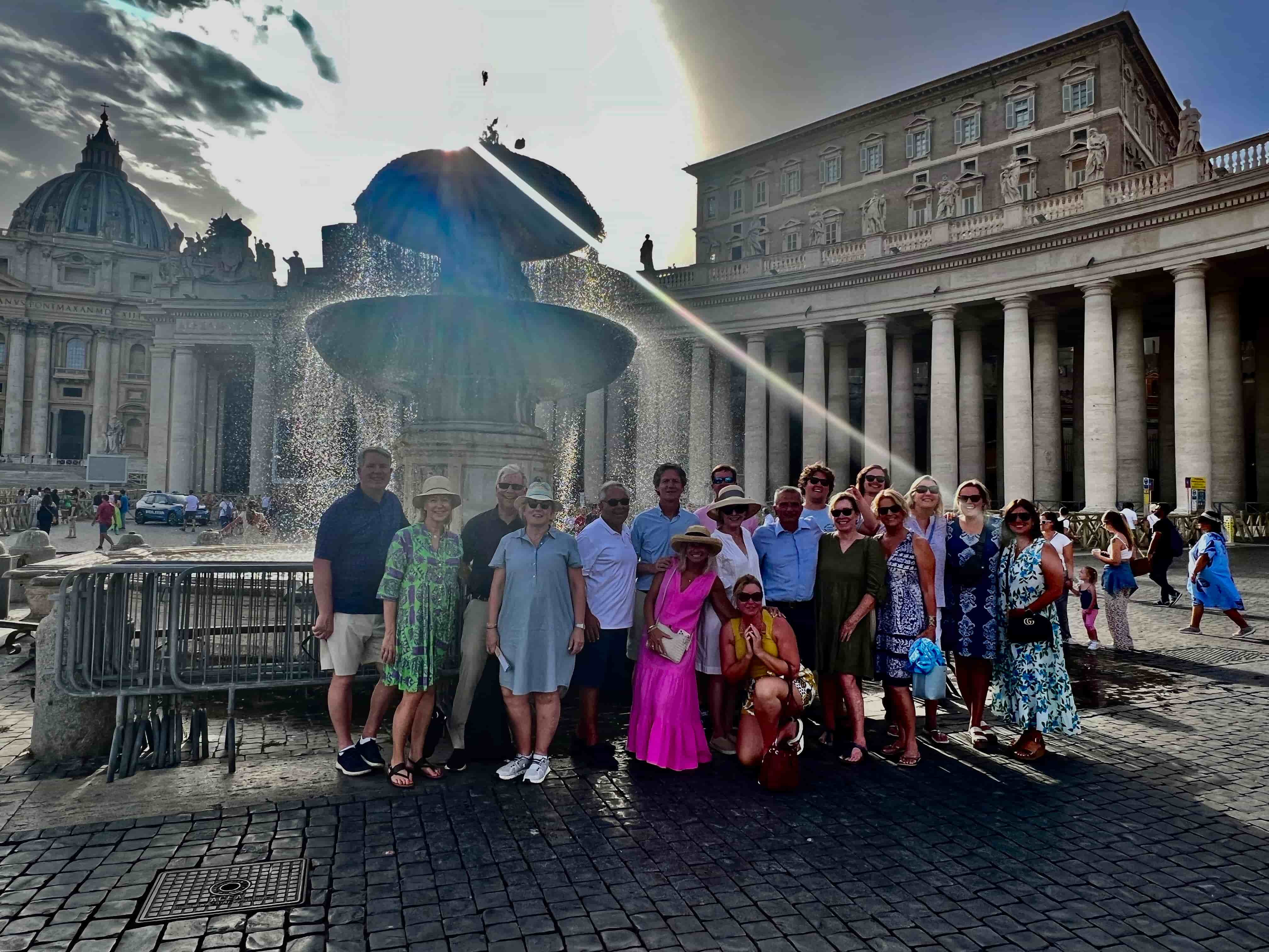 Group tour at a historic Italian landmark